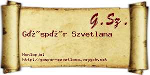 Gáspár Szvetlana névjegykártya