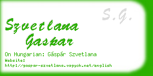 szvetlana gaspar business card