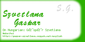 szvetlana gaspar business card